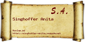 Singhoffer Anita névjegykártya